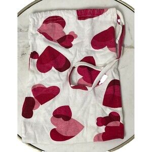 Pajama Essentials Travel Bag Hearts Drawstring Lightweight Pack Lingerie Jewelry